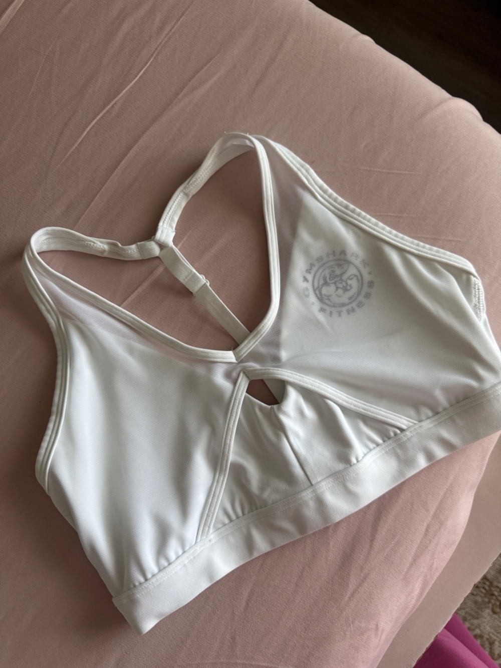 Gymshark White Keyhole Racerback Sports Bra